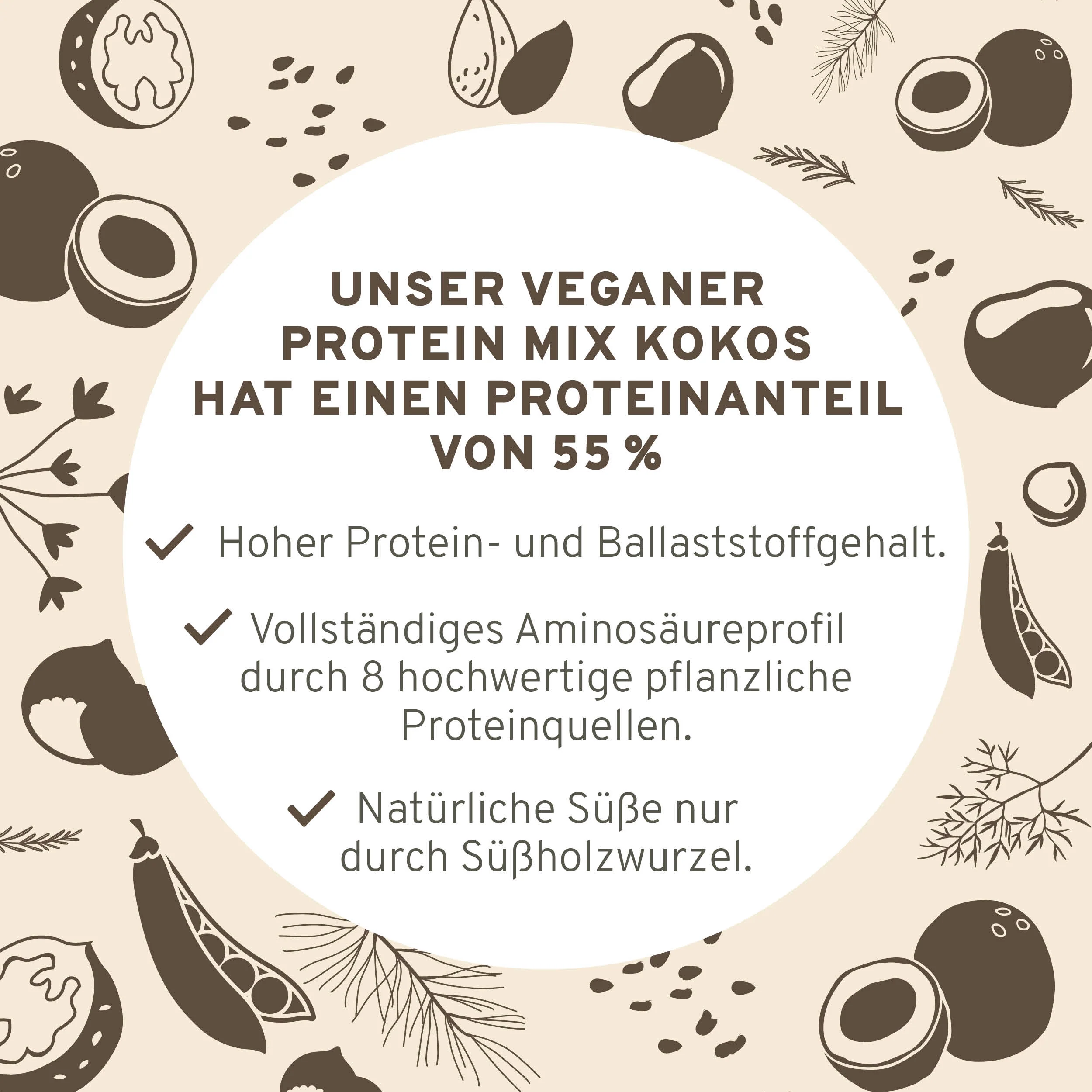 Bio Veganer Protein Mix Superfood Shake: Erbse, Reis, Kürbis, Mandel, Chiasamen - Image 4