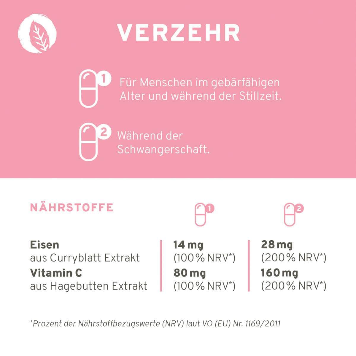 Eisen + Vitamin C Kapseln aus Curryblättern + Hagebutte - Image 3